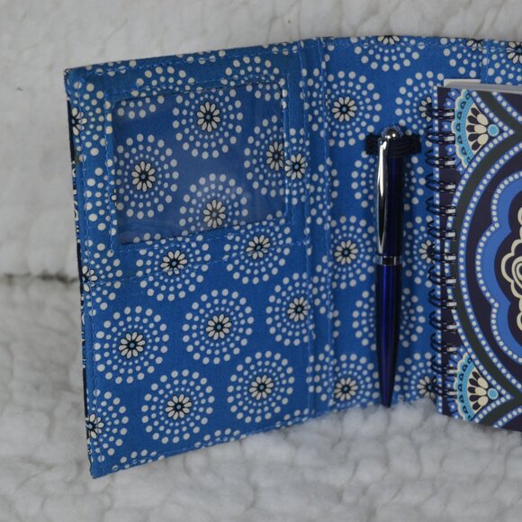 Vera Bradley blue purse sized notebook with pen - Picture 6 of 11